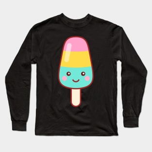 Ice Cream Popsicle Emoji Minimal Long Sleeve T-Shirt